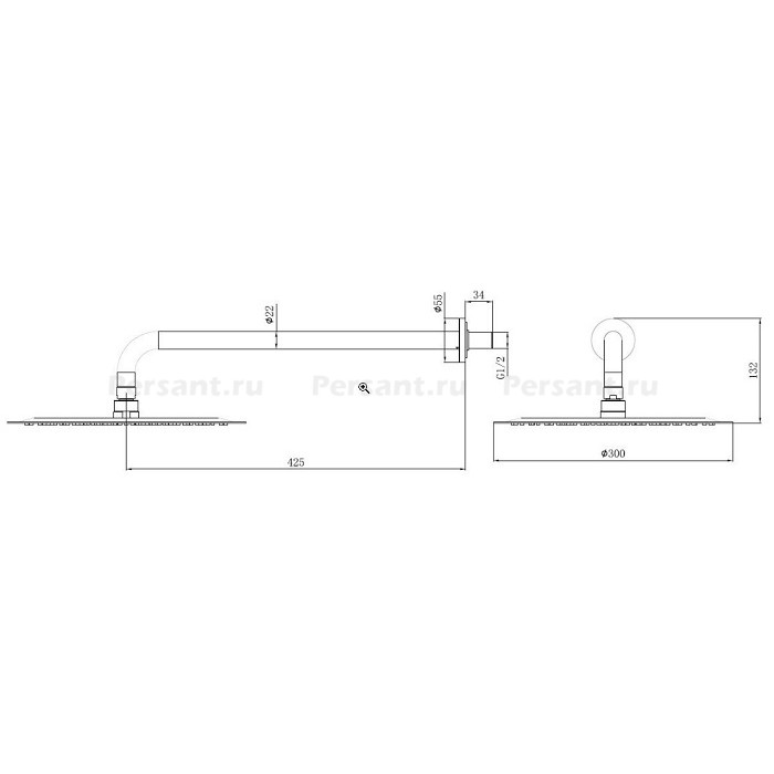 Верхний душ Allen Brau Priority 30 см 5.31A17-31 черный матовый
