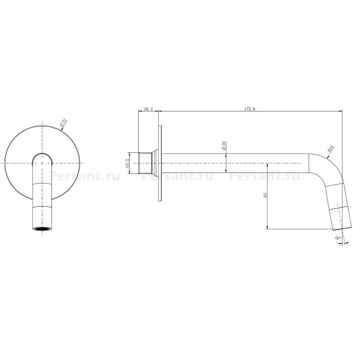 Излив Allen Brau Priority никель 5.31C18-BN 18 см