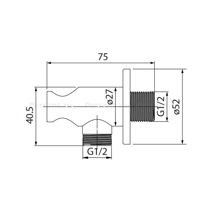 Держатель для душа IDDIS 003BL01i62 со шланговым подключением, черный матовый
