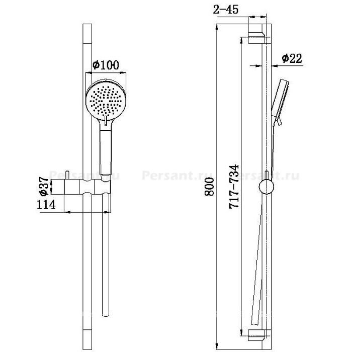 Душевой гарнитур Allen Brau Eclipse черный матовый 5.E1008-31