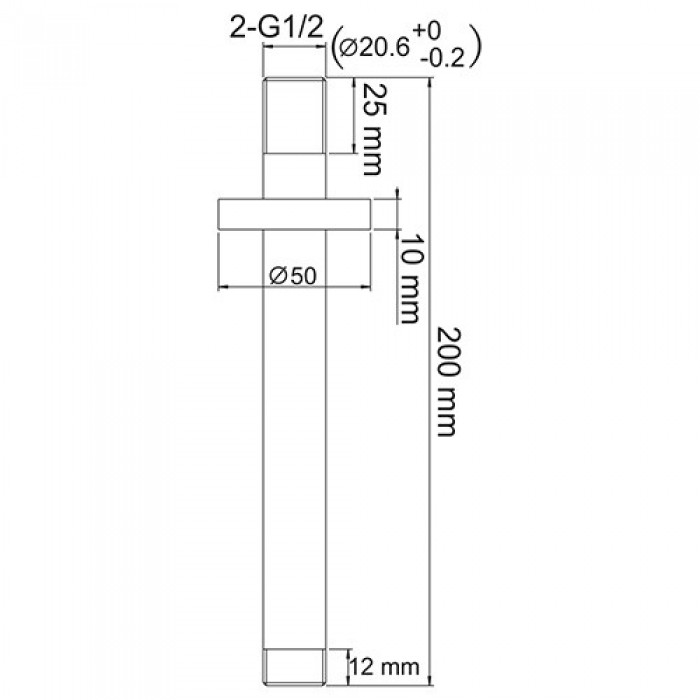 Держатель верхнего душа WasserKraft A068 16 см, хром