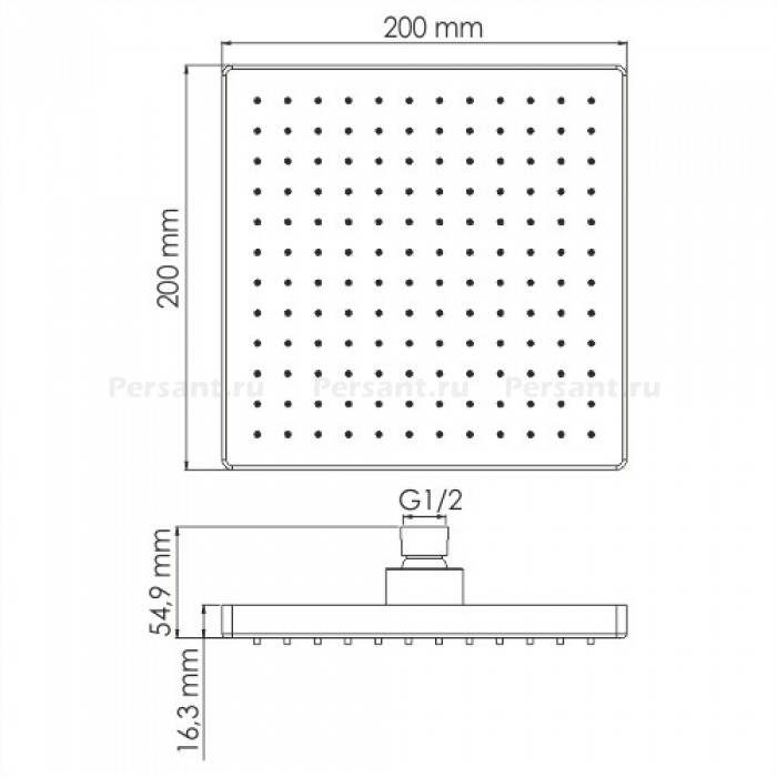 Верхний душ WasserKRAFT A140 бронза