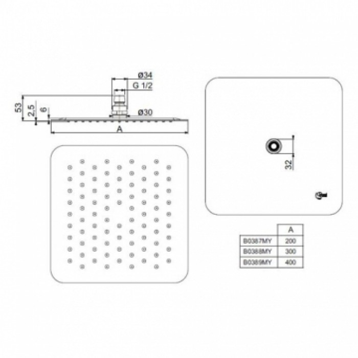 Верхний душ Ideal Standard IdealRain lux B0387MY