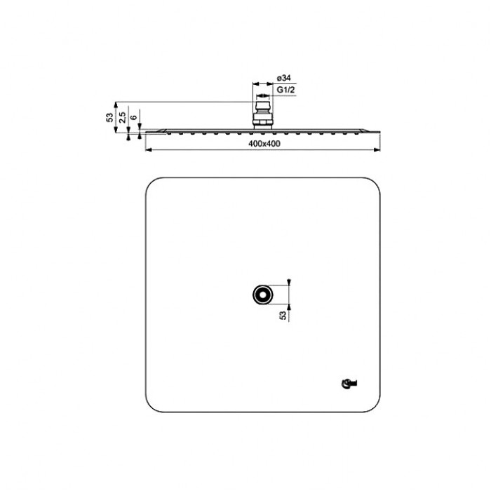 Верхний душ Ideal Standard IdealRain lux B0389MY хром
