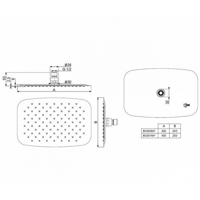 Верхний душ Ideal Standard IdealRain lux B0390MY