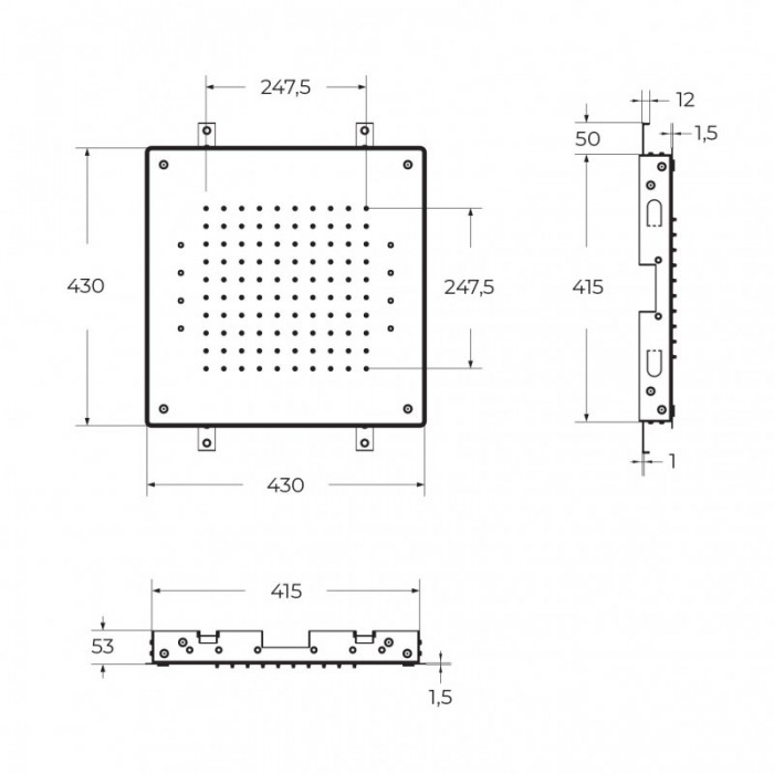 Верхний душ Cezares 43 см CZR-SD1-43-BS матовая бронза