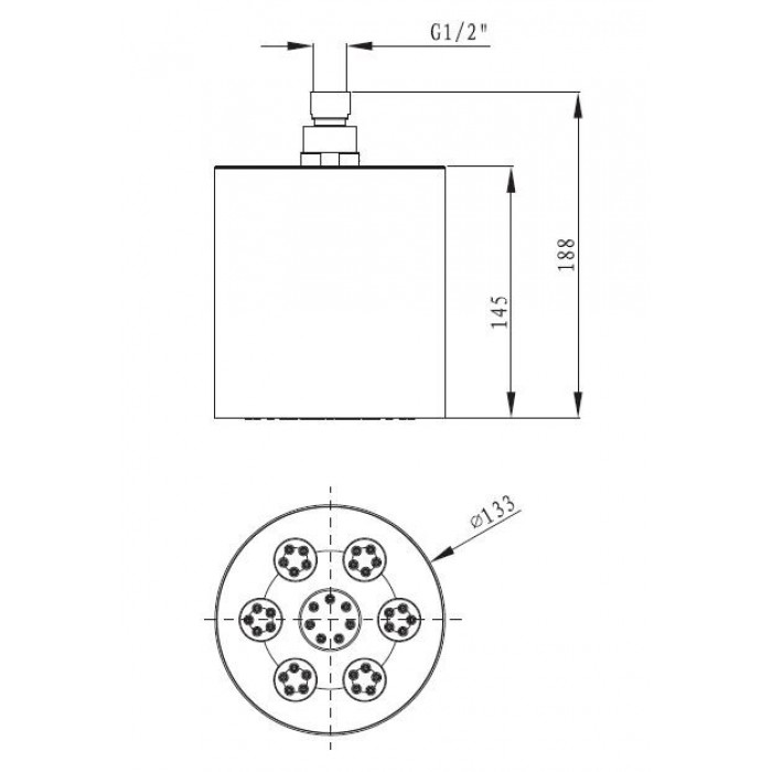 Верхний душ Cezares 13 см CZR-SPW130-01 хром