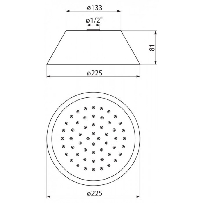 Верхний душ Cezares 21 см CZR-U-SP5-22-01 хром