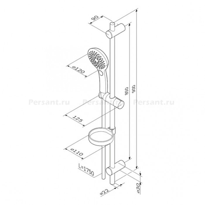 Душевой гарнитур AM.PM Inspire V2.0 F0150A000 хром