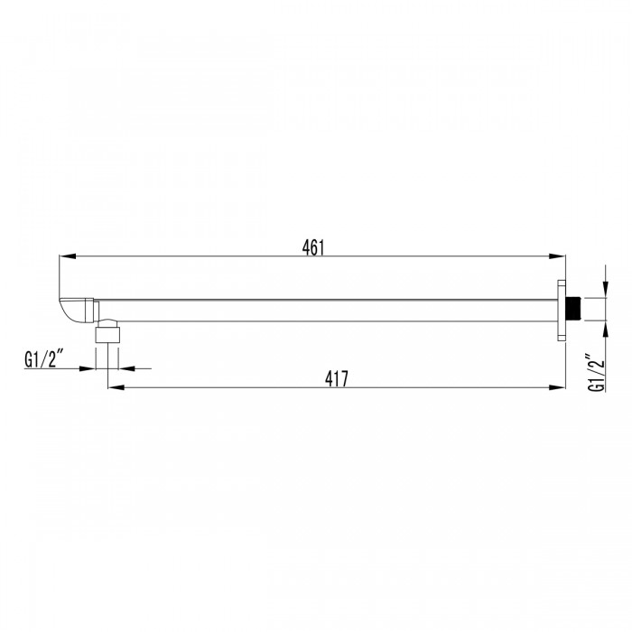 Держатель верхнего душа Lemark LM4987CW 42 см, белый/хром