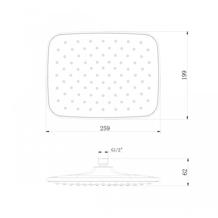 Верхний душ Lemark LM8133C белый/хром