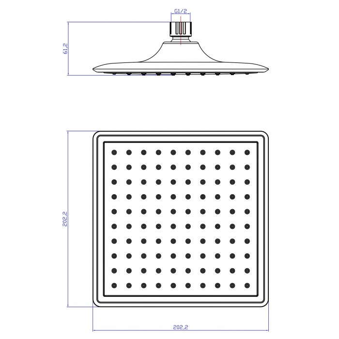 Верхний душ Lemark LM8035C хром/серый