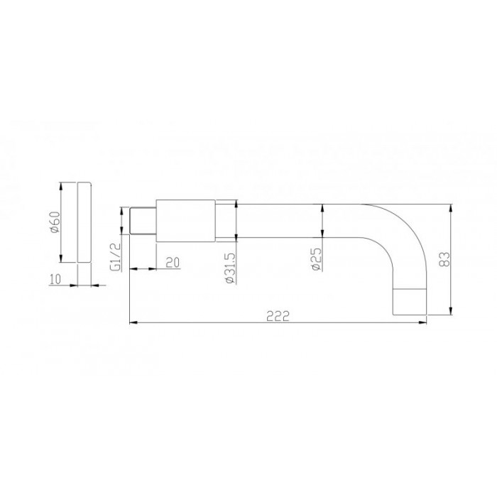 Излив для ванны Belbagno Nova BB-SFR-IN сатин