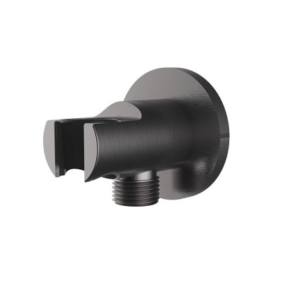 Подключение для шланга Vincea VSC-31GM с держателем душа, вороненая сталь