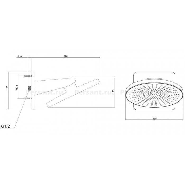 Верхний душ Vincea Inspire VSHD-3I5CMB 25 см, черный