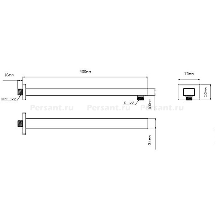 Верхний душ Vincea Inspire VSHD-41CBG 31 см, золото брашированное