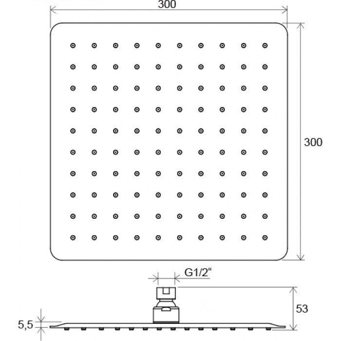 Верхний душ Ravak 30 см X07P016 хром