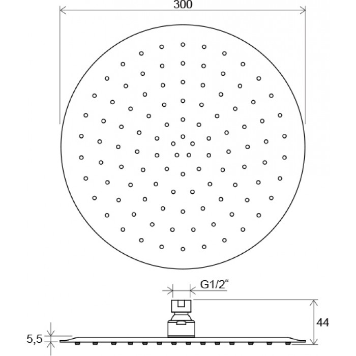 Верхний душ Ravak 30 см X07P336 хром