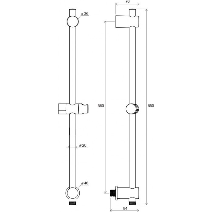 Душевая штанга Ravak X07P342 хром