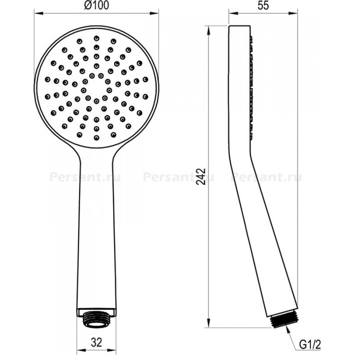 Душевая лейка Ravak Flat 1-режимная X07P343 хром
