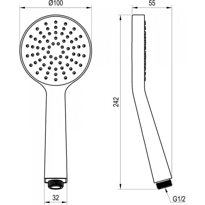Душевая лейка Ravak Flat 1-режимная X07P343 хром