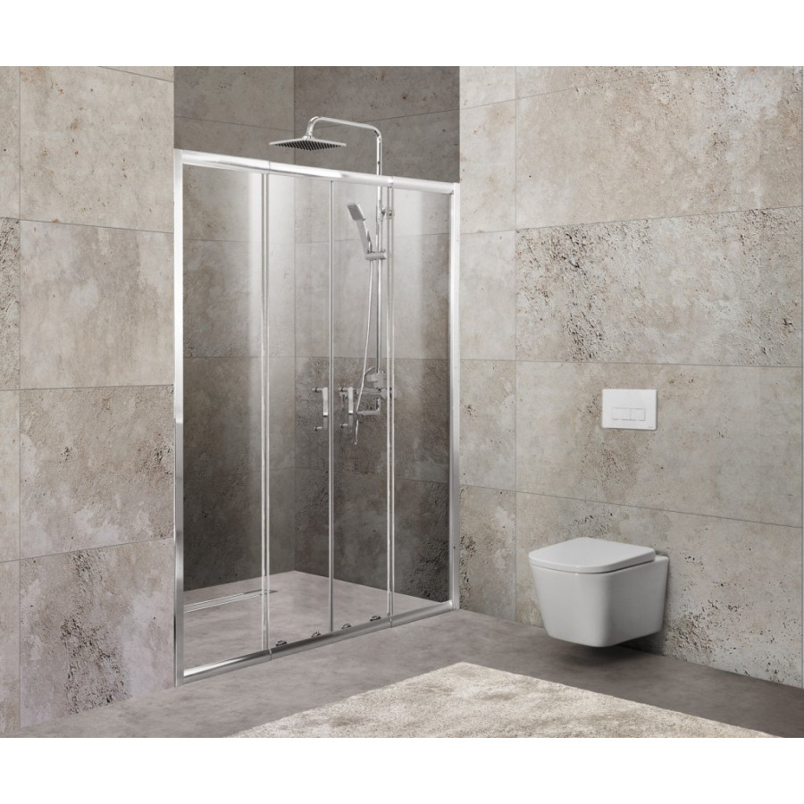 Душевая дверь BelBagno Unique 200 UNIQUE-BF-2-170/200-C-Cr профиль хром стекло прозрачное