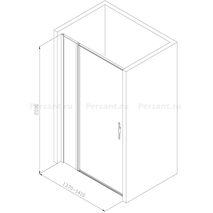 Душевая дверь Allen Brau Priority 140 3.31010.00 профиль хром, стекло прозрачное