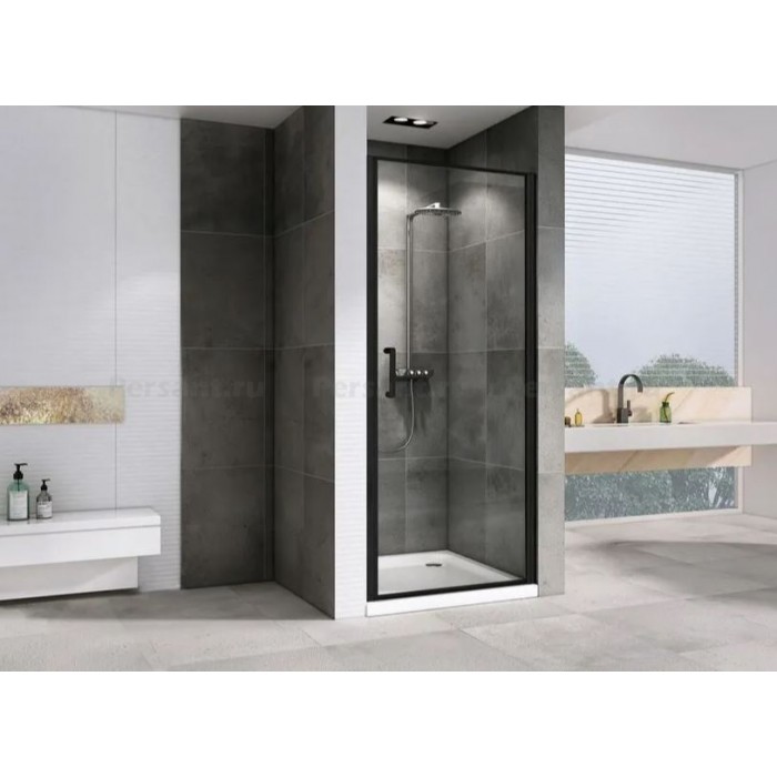 Душевая дверь Abber Sonnenstrand 100 AG04100B профиль черный стекло прозрачное