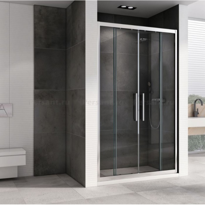 Душевая дверь Abber Schwarzer Diamant 150 AG33150H профиль хром, стекло прозрачное