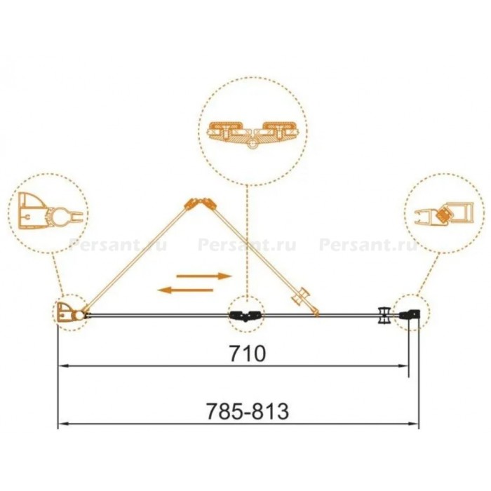 Душевая дверь Cezares Eco 80 складная ECO-O-BS-12-80-C-Cr профиль хром стекло прозрачное