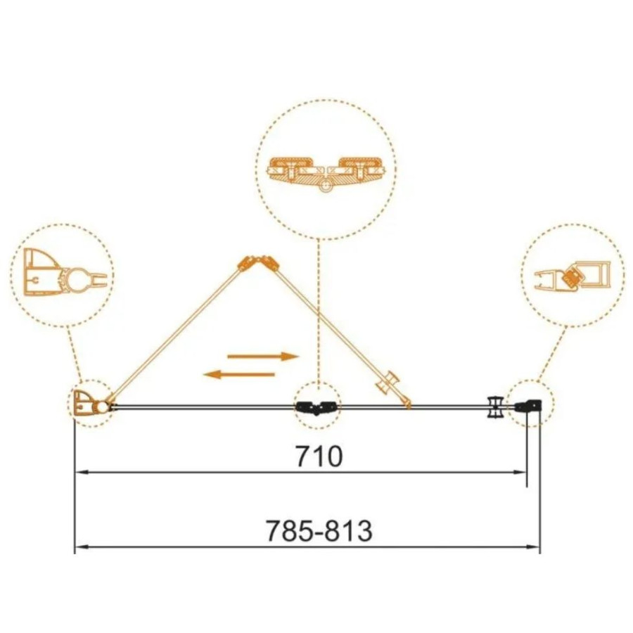 Душевая дверь Cezares Eco 80 складная ECO-O-BS-12-80-C-Cr профиль хром стекло прозрачное