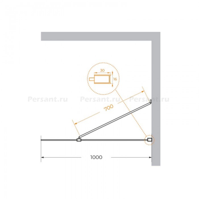 Душевая перегородка Cezares Liberta 100 LIBERTA-L-1-TB-100-GR-Cr профиль хром стекло серое