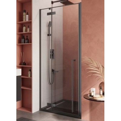 Душевая дверь Cezares Liner 90 LINER-B-12-90-C-NERO-L профиль черный, стекло прозрачное