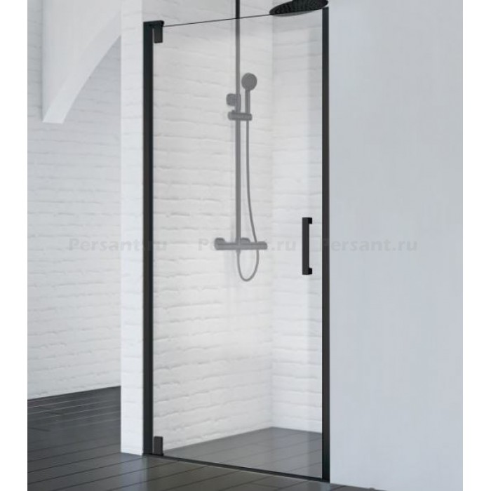 Душевая дверь BelBagno Marmi 90 MARMI-B-1-90-C-NERO профиль черный стекло прозрачное