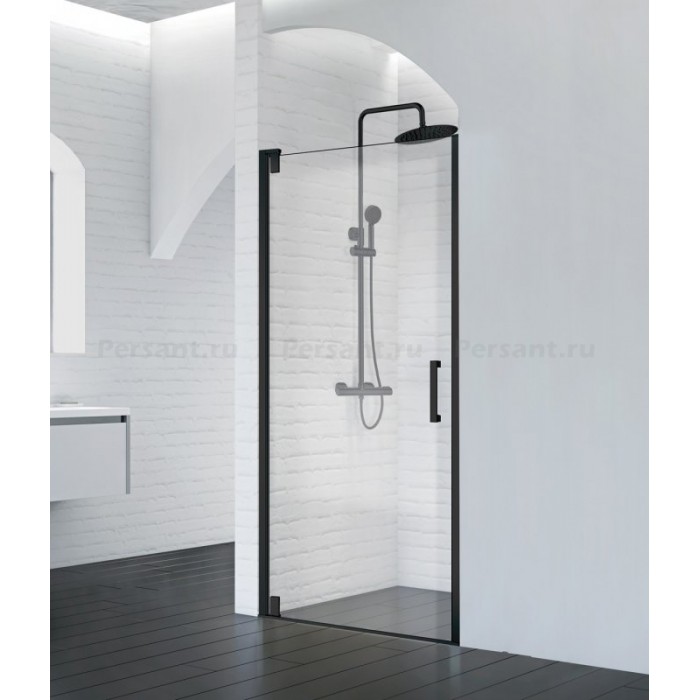 Душевая дверь BelBagno Marmi 90 MARMI-B-1-90-C-NERO профиль черный стекло прозрачное
