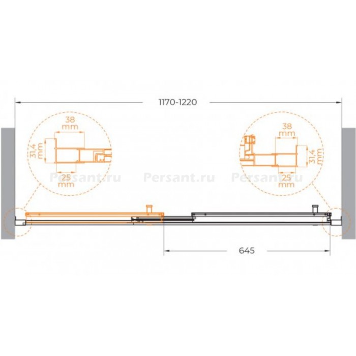 Душевая дверь Cezares Molveno 120 MOLVENO-BF-3-120-C-Cr-IV профиль хром стекло прозрачное