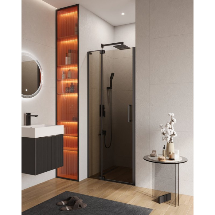 Душевая дверь Cezares Slider 80 SLIDER-B-1-70/80-BR-NERO профиль черный стекло бронзовое