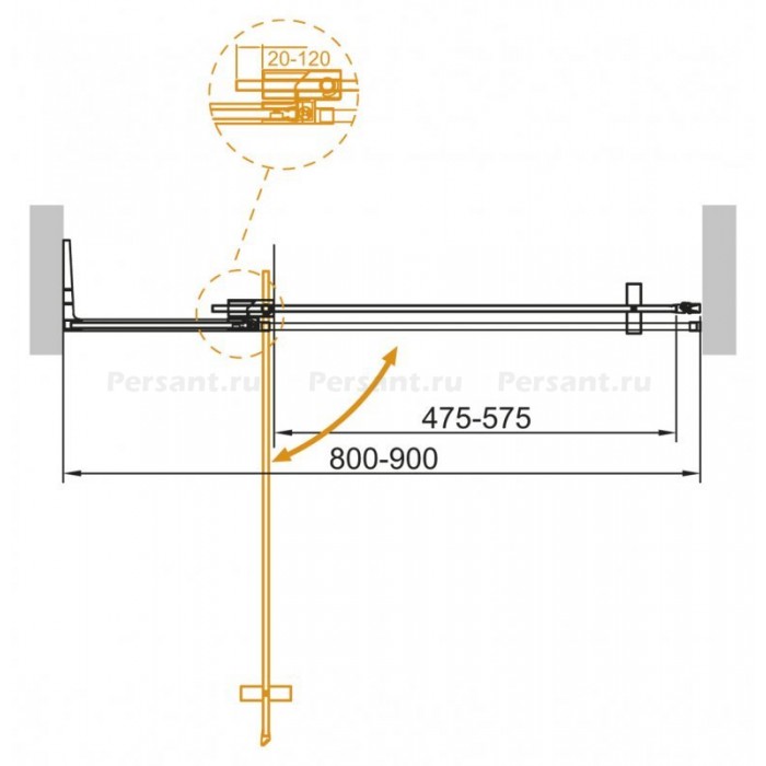 Душевая дверь Cezares Slider 90 SLIDER-B-1-80/90-BR-Cr профиль Хром стекло бронзовое