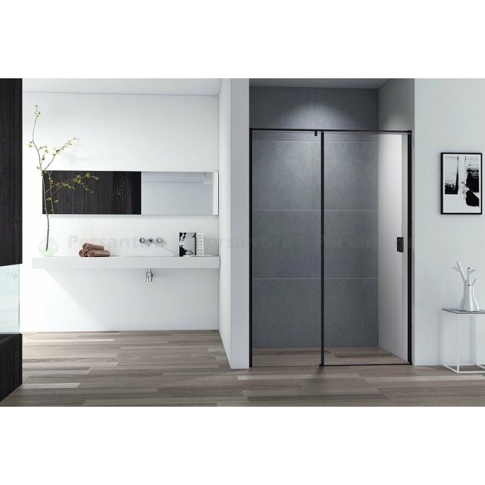 Душевая дверь Cezares Urban 120 URBAN-B-12-120-C-NERO профиль черный стекло прозрачное