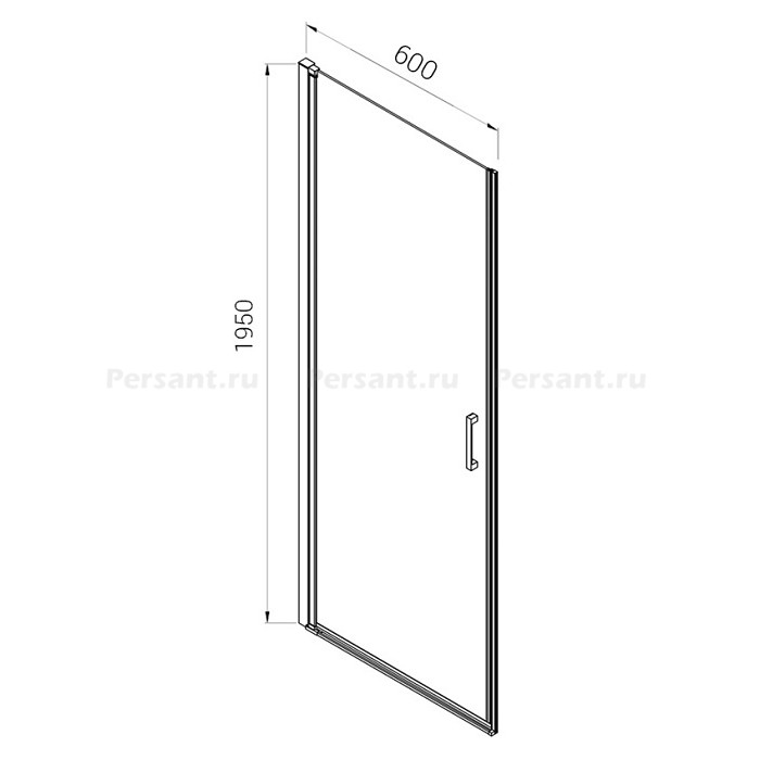 Душевая дверь Vincea Alpha 60 VDP-3AL600MT профиль хром, стекло текстурное