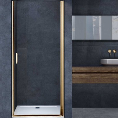 Душевая дверь Vincea Alpha 60 VDP-3AL600CLG брашированное золото, стекло прозрачное