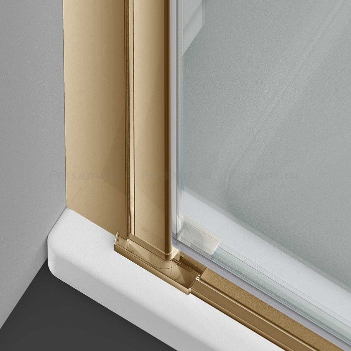 Душевая дверь Vincea Alpha 100 VDP-3AL100CLG брашированное золото, стекло прозрачное