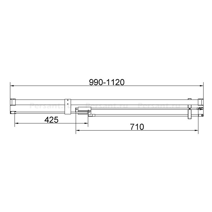 Душевая дверь Vincea Extenza 100/110 VDP-4EX1011CL профиль хром, стекло прозрачное