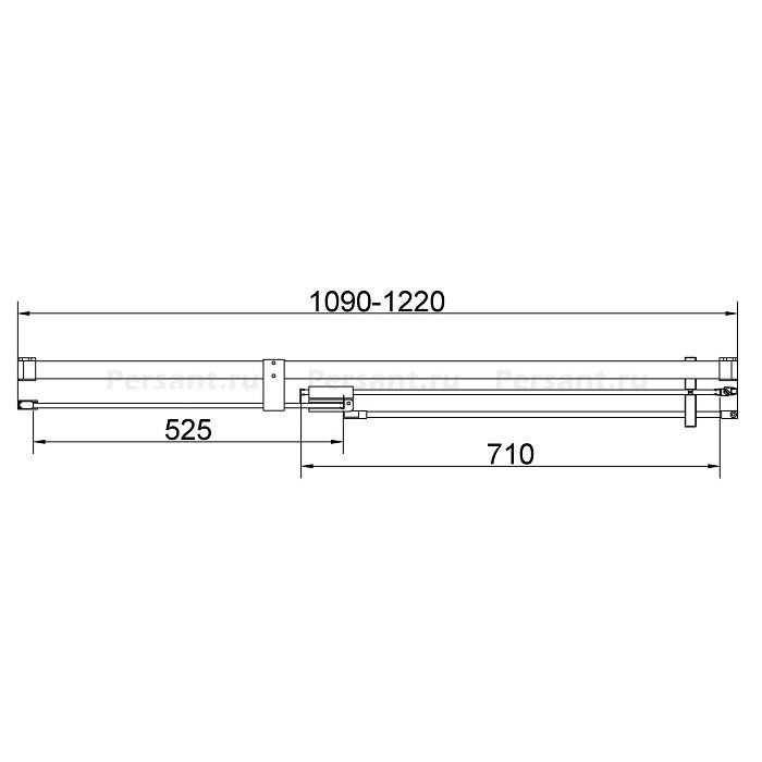 Душевая дверь Vincea Extenza 110/120 VDP-4EX1112CL профиль хром, стекло прозрачное