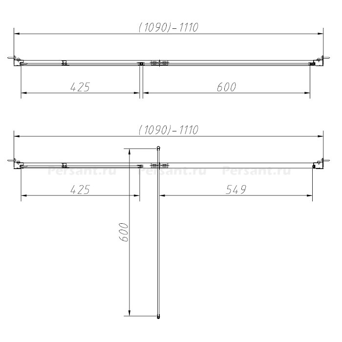 Душевая дверь Vincea Slim-N 110 VDP-4SN110CL профиль хром, стекло прозрачное