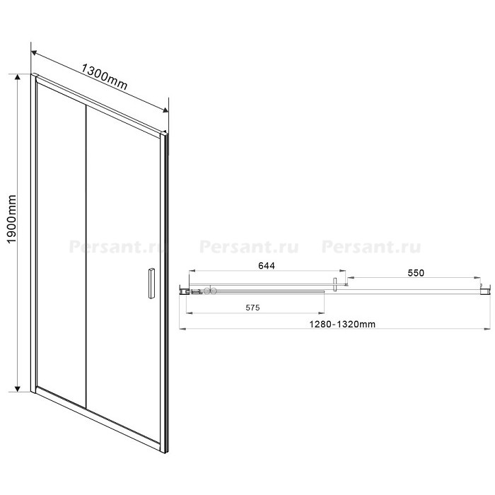 Душевая дверь Vincea Garda 130 VDS-1G130CH профиль хром, стекло шиншилла