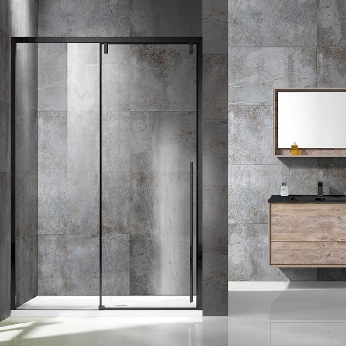 Душевая дверь Vincea Lugano 130 VDS-1L130CLB-1 профиль черный, стекло прозрачное