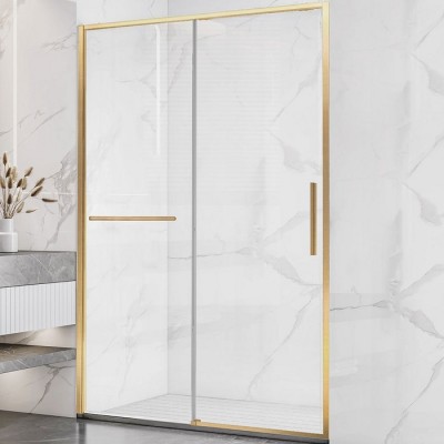 Душевая дверь Vincea Slim Soft 110 VDS-1SS110CLG брашированное золото, стекло прозрачное