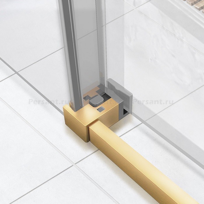 Душевой уголок Vincea Slim Soft 110х100 VSR-1SS1011CLG золото брашированное, стекло прозрачное