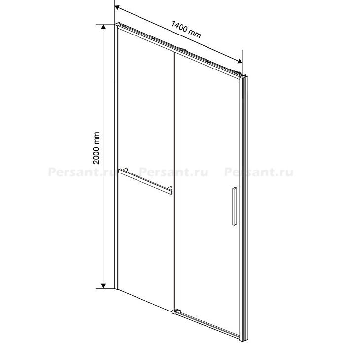 Душевая дверь Vincea Slim Soft 140 VDS-1SS140CL профиль хром, стекло прозрачное
